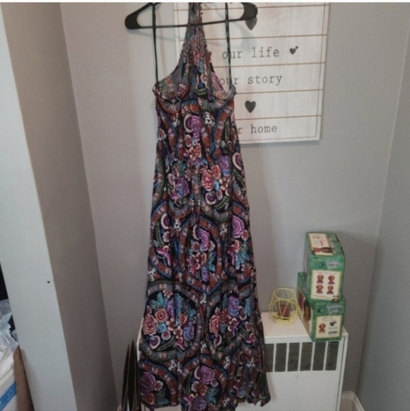 NWT CITY CHIC 18 FOLKLORE MAXI HALTER DRESS - Picture 3 of 5